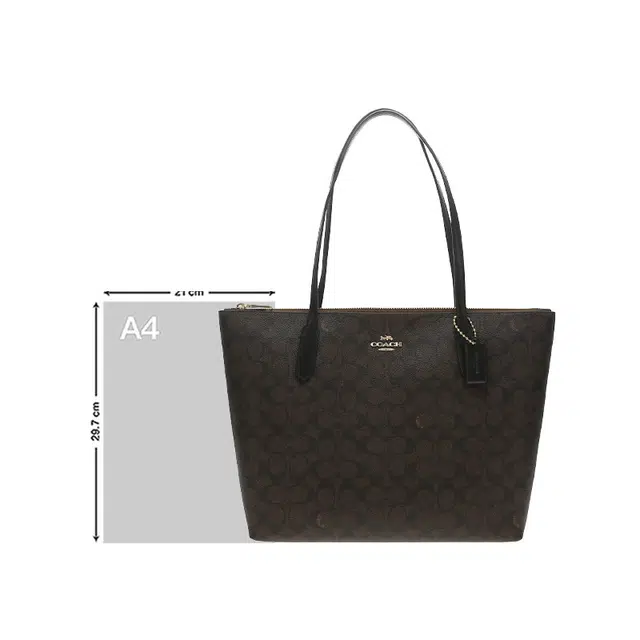 COACH Zip Top Tote 30 Logo Tote