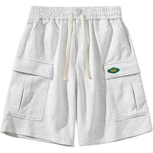 零氏 美式高街薄款松紧腰宽松时尚百搭休闲短裤 男女同款