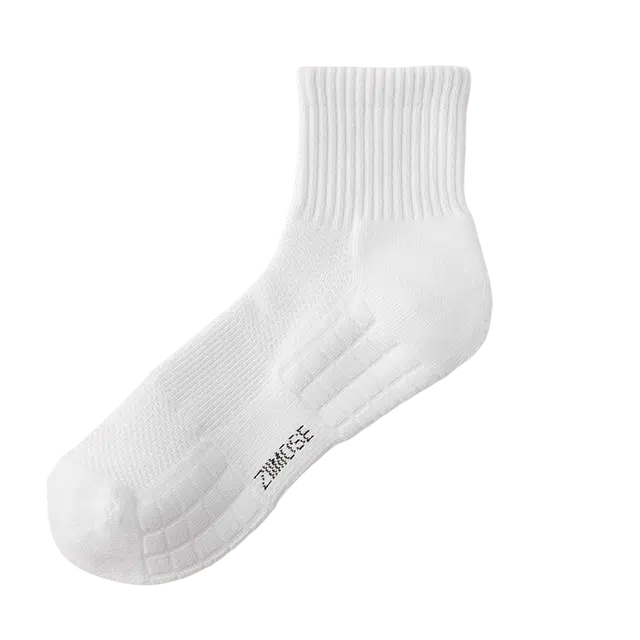 轻迎 纯棉吸汗毛巾底防滑加厚中筒运动篮球袜 男女同款 组合装