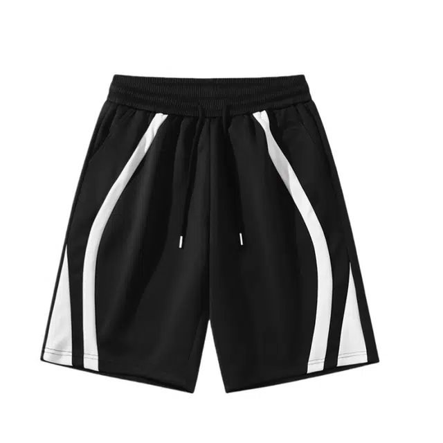 加荣 拼接撞色薄款透气重磅高级感潮牌百搭青少年五分运动裤宽松休闲短裤 男女同款