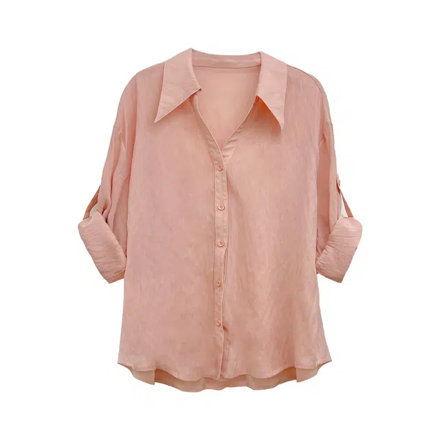 米米子 休闲时尚别致舒适合身短袖衬衫 女款