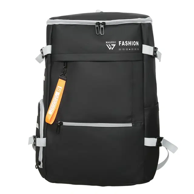 笛贝嘉 潮酷旅行包休闲运动羽毛球包设计感字母书包 皮膜 双肩包 男女同款情侣款 多色