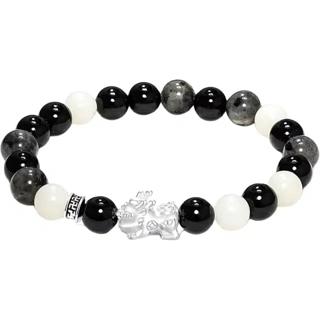 灵晔 新中式国潮复古文艺风小众设计百搭轻奢高级感招财纳福平安喜乐诸事顺遂财源广进文玩盘玩好运 白玉菩提 手串 男女同款情侣款