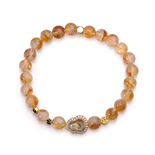 【福禄吉祥灵隐上上签】 彗时 葫芦转运珠本命年国风小众新中式复古平安喜乐新中式百搭好运天然 黄水晶 手串 男女同款情侣款