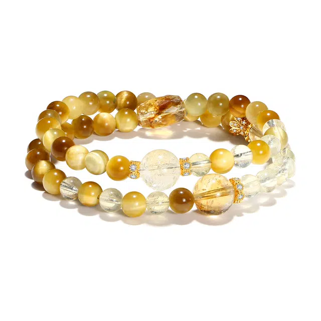 【普陀山官方已过香】 普陀山文创 金霸大综合新中式黄阿赛吞金吸金转运精致小众财富满满 黄水晶 手串 男女同款情侣款