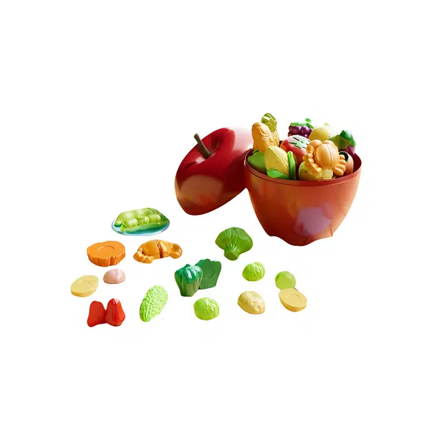 咕轹 儿童水果切切乐大苹果收纳趣味  宝宝果蔬 玩具