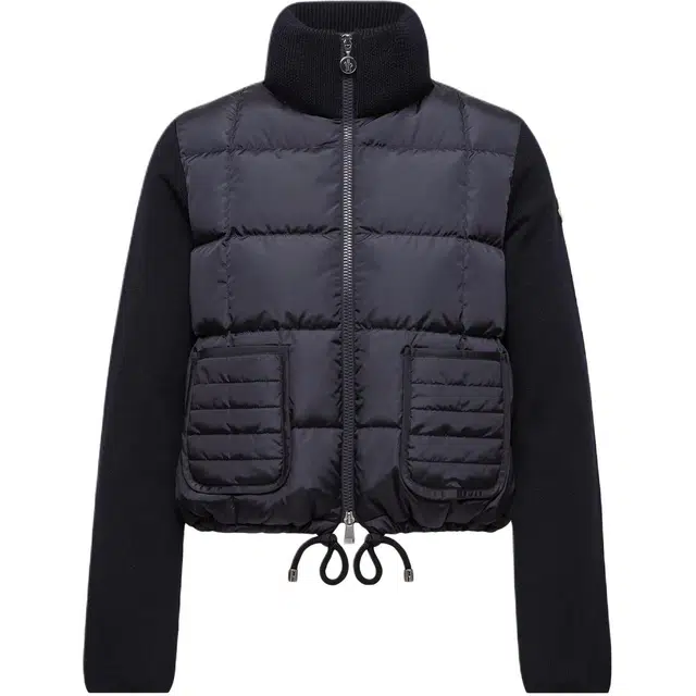 Moncler Square-Quilted Padded Wool Zip-Up Cardigan