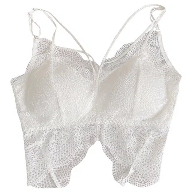 水中花 带胸垫抹胸性感双肩带镂空美背蕾丝露背文胸 女款