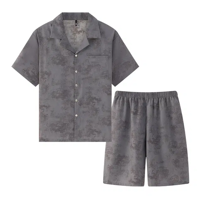 好福份 透气柔软舒适家居服短袖五分裤夏季睡衣套装 男款