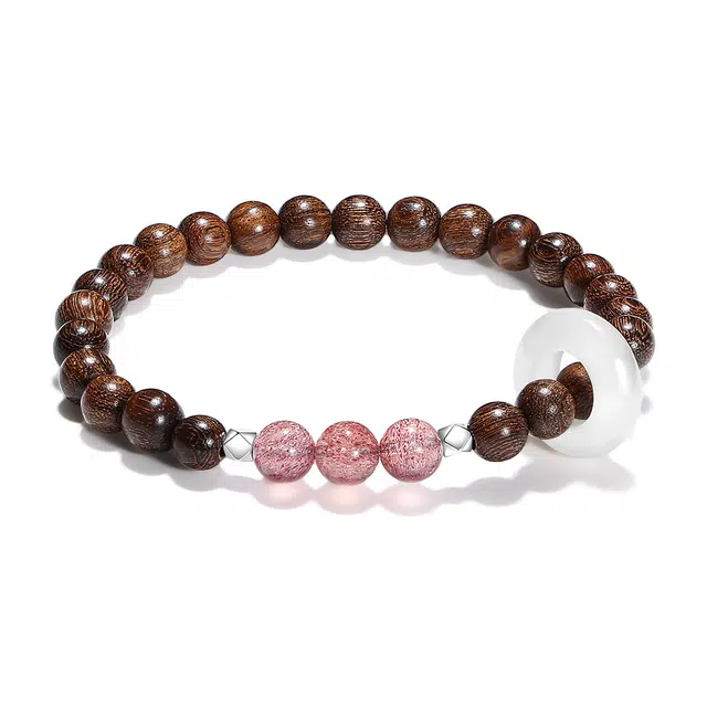 普陀山文创 细密纹理复古国潮好运连连文玩转运珠顺风顺水顺财神玛瑙跑环#好运 金丝檀木 手串 男女同款情侣款