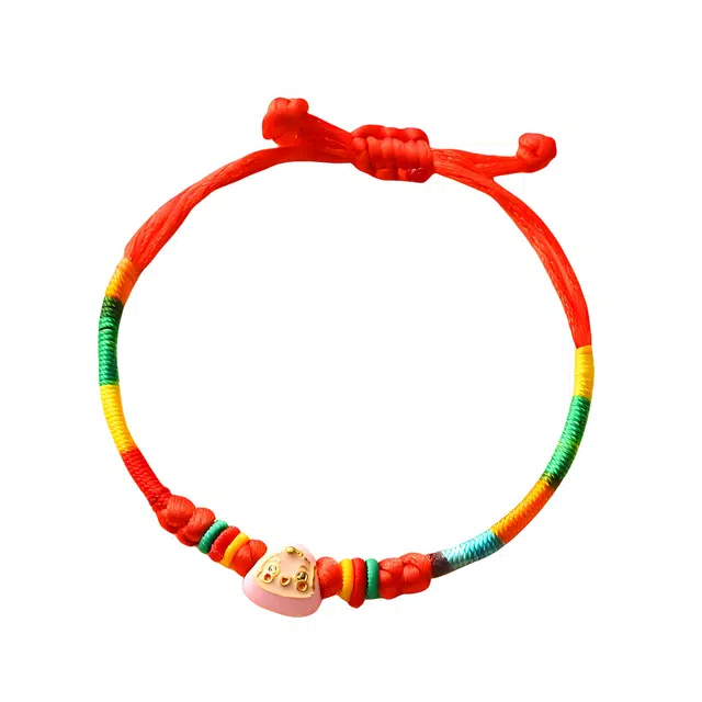 絮物 新中式端午龙舟简约高级精致气质百搭手饰万事如意平安喜乐立体小粽子造型幻彩绳小众设计#好运 编织物 手绳 男女同款情侣款