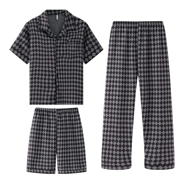 好福份 时尚舒适柔软花色简约家居服睡衣套装 男款