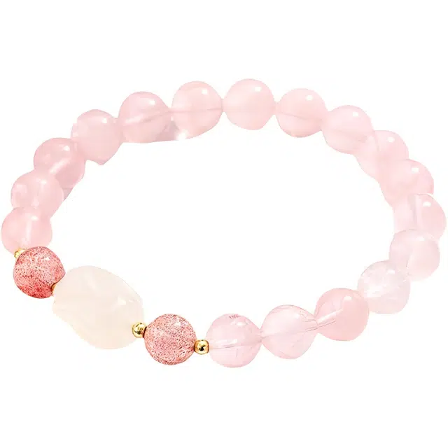 迈奇的礼物 招财旺事业转运新中式国潮文艺白月光清新甜美复古小众高级气质优雅百搭高颜值爆款天然 粉水晶 手串 女款