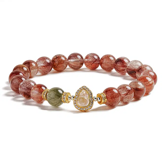 【匠心手作 鸿运福禄】 灵菲 吉祥平安新中式葫芦转运珠手饰 小众简约轻奢高级感招财转运#好运天然 红发晶 手串 女款