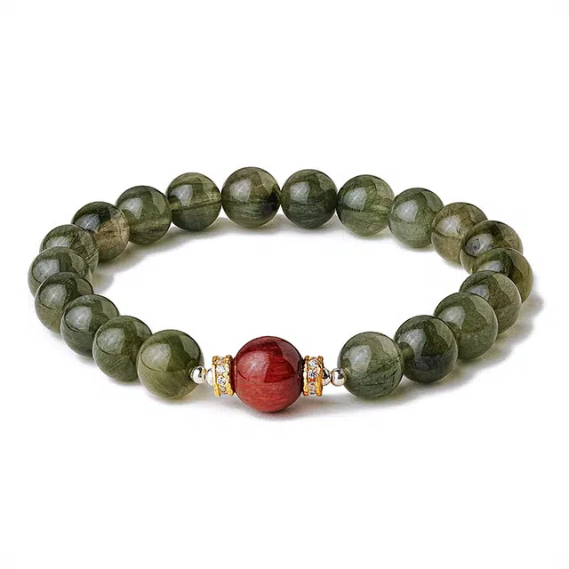 【匠心手作 一路发】 灵菲 招财转运新中式转运珠手饰 小众轻奢高级感百搭简约时尚吉祥平安#好运天然 绿发晶 手串 女款