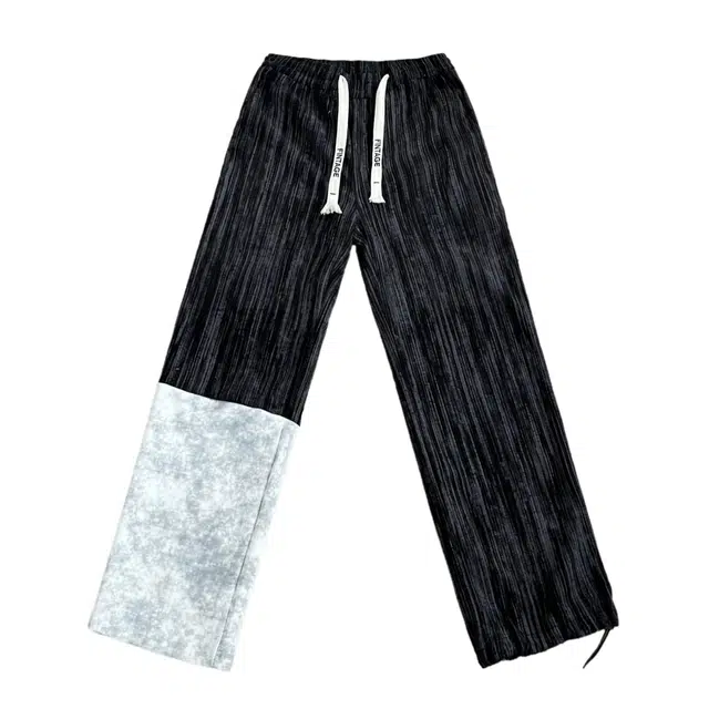 冈哉 个性潮流拼接设计感不撞款设计师款针织运动裤 男女同款