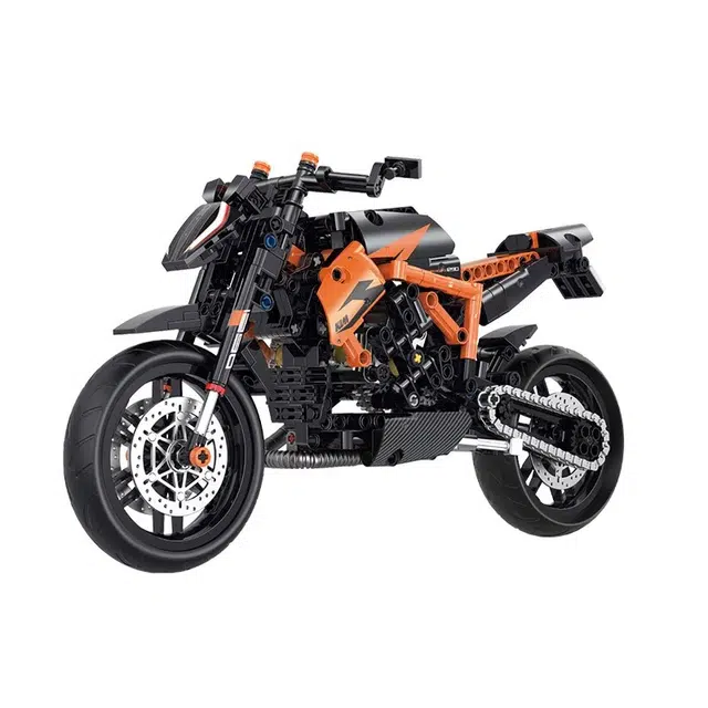 格薇拉 复古哈雷摩托机车玩具小颗粒积木 拼装模型