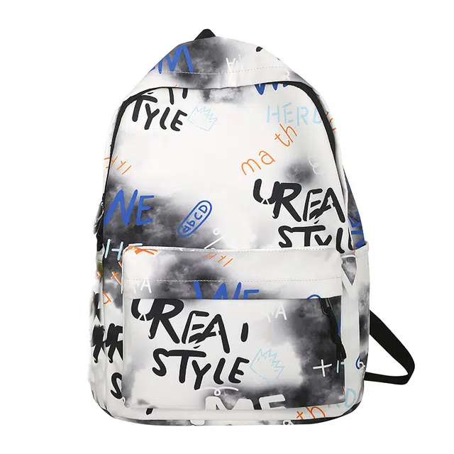 爱尔绅特 潮流百搭学生涂鸦 尼龙 书包背包双肩包 男女同款情侣款 多色