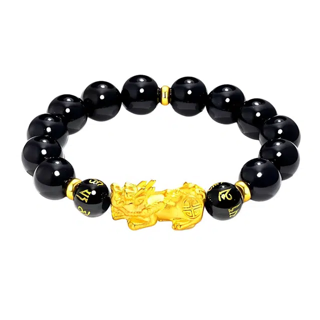 嫒柯 国潮新中式轻奢高级文玩八方来财财运亨通盘玩佛珠念珠鹏程万里福星高照复古风文艺风#好运 黑檀 手串 男女同款情侣款