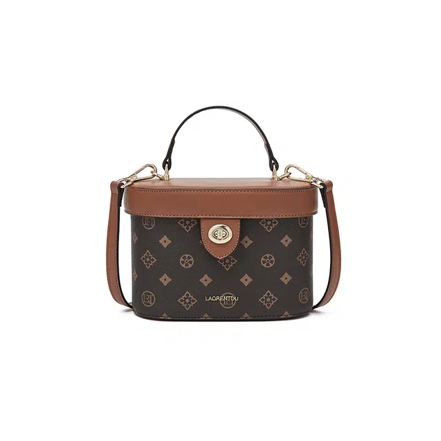 老人头 时尚经典潮流通勤百搭 合成革 单肩手提包 女款 咖色