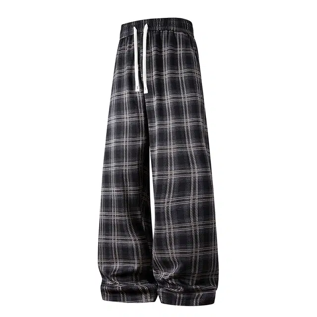 木清清 阔腿宽松舒适透气显瘦直筒户外轻薄款格子休闲裤 女款