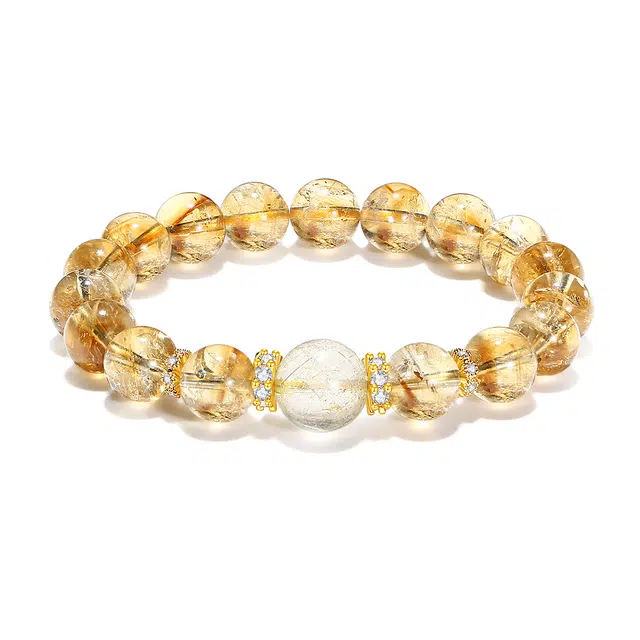 【普陀山官方已过香】 普陀山文创 国潮招财小霸王吸金日进斗金时来运转百搭生活富足#好运 黄水晶 手串 男女同款情侣款