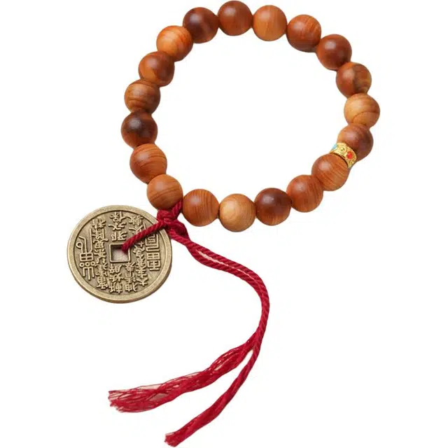 得笙陌 山鬼花钱设计款编织新中式百搭复古转运珠好运连连 崖柏 手串 男女同款情侣款