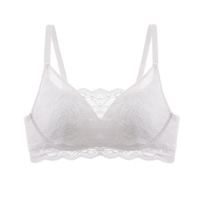 二三二三 透气吸汗聚拢有型防下垂亲肤柔软抑菌舒适侧收副乳纯欲美背蕾丝花边时尚百搭日常通勤运动文胸 女款