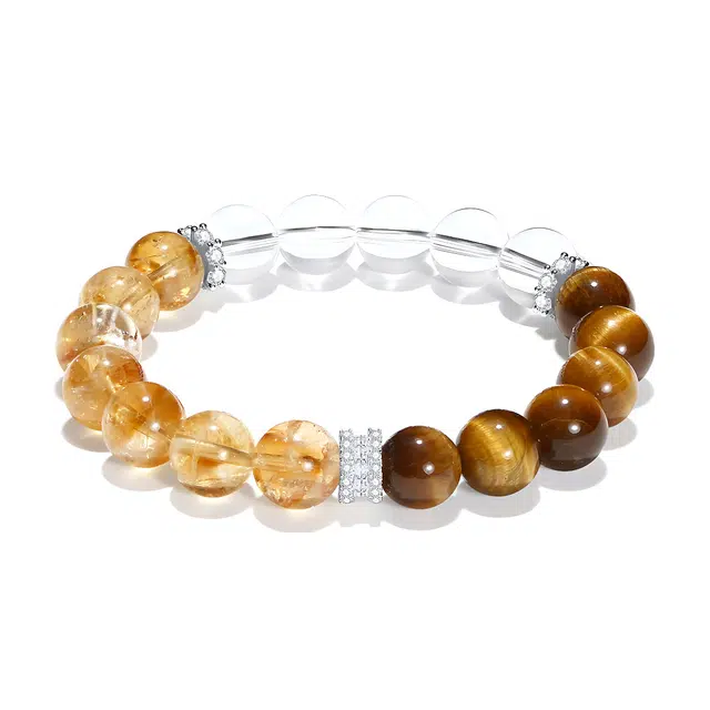 普陀山文创 事业运爆爆棚新国潮招财财富转运精致小众#好运 黄水晶 手串 男女同款情侣款