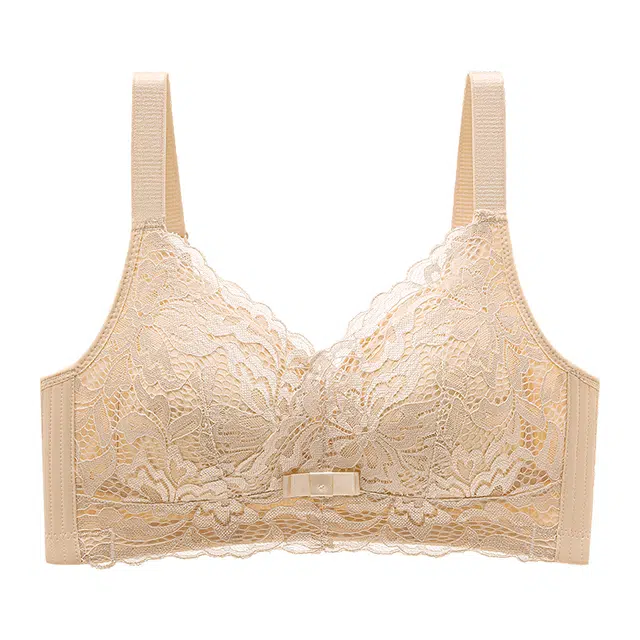 二三二三 透气吸汗聚拢有型防下垂亲肤柔软抑菌舒适侧收副乳法式蕾丝浪漫纯欲性感时尚百搭日常通勤文胸 女款