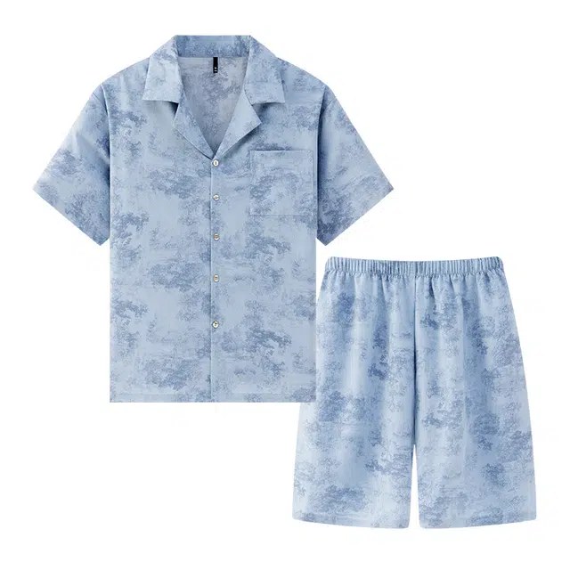 好福份 时尚透气柔软舒适家居服夏季睡衣套装 男款