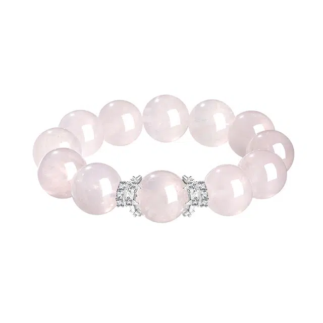 金大福 桃花朵朵 时尚甜美气质浪漫少女粉串珠轻奢精致高级感小众百搭早日脱单招人缘运能量磁场#好运天然 粉水晶 手串 女款