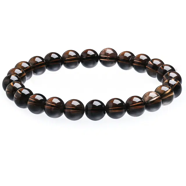 【逢考必过】 世纪缘珠宝 圆润饱满转运珠稳定情绪提高行动力天然 茶晶 水晶手串 男女同款情侣款