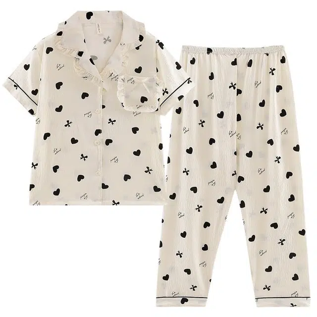 顶瓜瓜 时尚透气休闲简约家居服睡衣套装 女款