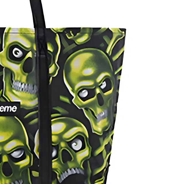 Supreme SS18 Skull Pile Denim Tote Black Tote