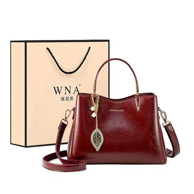 维尼奥 时尚气质优雅通勤简约百搭休闲 合成革 手提包 女款 红色