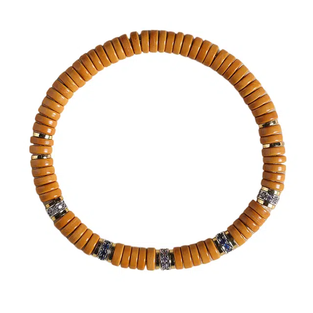 郁馨 精工高品质直切药片珠微镶彩钻复古文艺单圈隔片民族风新中式设计感 学业有成#好运 橄榄核 手串 男女同款情侣款