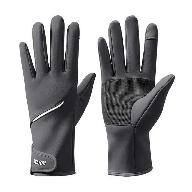 南极人 加厚秋冬季防风防寒防泼水户外骑行运动防滑可触屏 加绒 保暖手套 女款