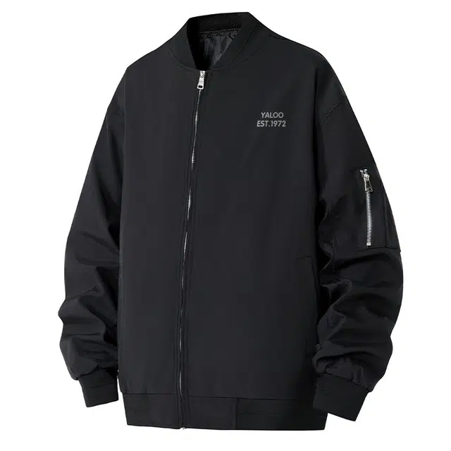 雅鹿 简约学院风复古高街百搭通勤工装宽松休闲飞行员夹克外套 男女同款