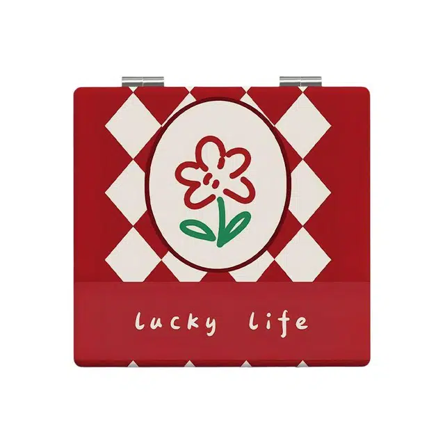 计轩 实用小镜子随身带化妆镜便携折叠手持化妆镜