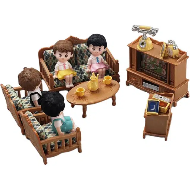 格薇拉 电视机沙发套装 迷你仿真微缩 成品模型