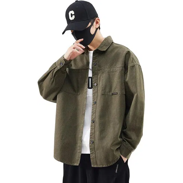 隐狼世家 翻领纯棉休闲服时尚舒适长袖衬衫 男款