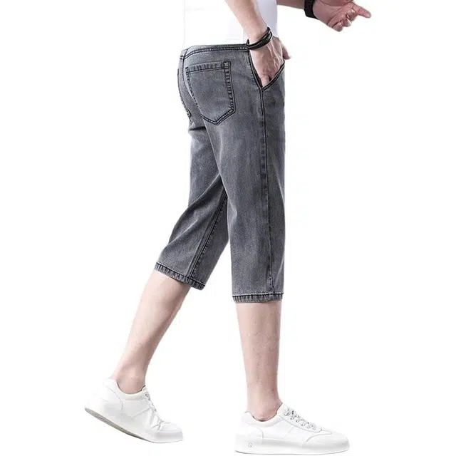 炳盛 天丝系列 修身潮流百搭牛仔短裤 男女同款