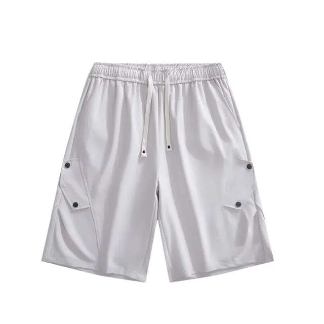 加荣 男夏季薄款透气美式篮球运动速干裤子设计感褶皱五分裤工装短裤 男女同款