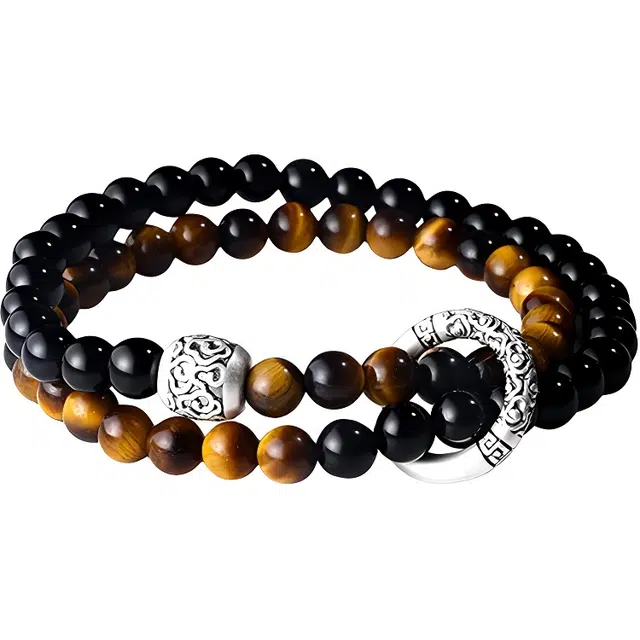 湘喜 有钱花 新中式招财进宝祥转经筒小众经典百搭民族风国潮高级轻奢幸运气质简约吞金兽貔貅#好运 菩提子/菩提籽 手串 男款