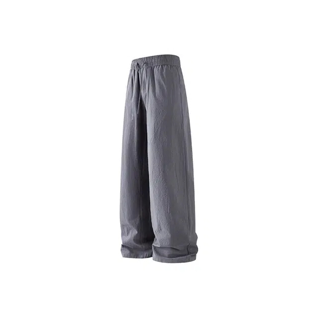 哲源 美式高街垂感宽松直筒长裤薄款透气潮流百搭运动裤清凉舒适纯色简约弯刀裤纯棉休闲裤 男女同款