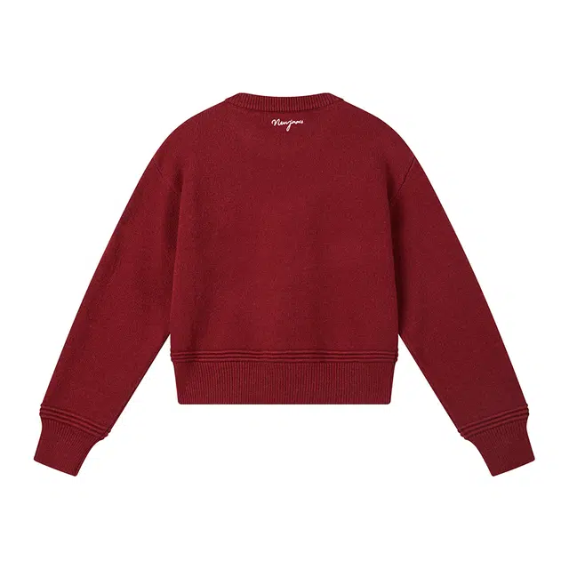 江南先生 美式复古字母套头长短款宽松休闲圆领毛衣针织衫 男女同款