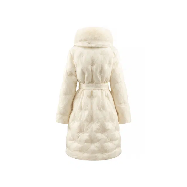 艾莱依 长款宽松纯色翻领羽绒服 女款