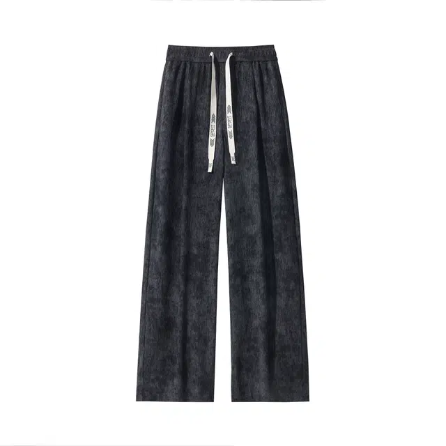 哲源 美式高街潮牌慵懒感复古扎染速干腿裤宽松百搭裤垂感拖地针织运动休闲裤 男女同款