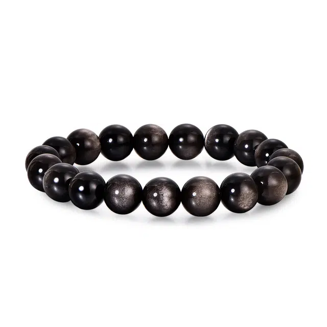 金六福吉祥 新中式复古 高级感星河璀璨灵动清冷高级设计极简百搭高贵显气质优雅贵气感好运天然 黑曜石 手串 男女同款情侣款